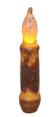 #ad Pack of 2 4quot; Burnt Mustard LED Taper Candle Primitive LED Taper Candle $13.00