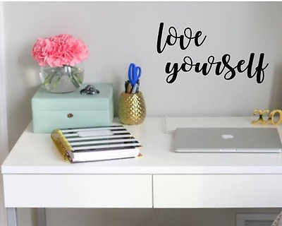 #ad LOVE YOURSELF Vinyl Wall Art Decal Sticker Decor Lettering Inspirational Quote $12.82