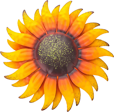#ad 6 Inch Sunflower Metal Flowers Wall Decor Metal Wall Art Decorations Hanging for $16.24