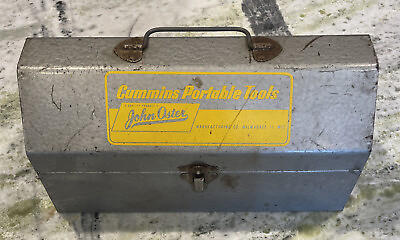 #ad Vintage Cummins Portable Tools John Oster Milwaukee Small Metal Tool Box 12” $64.99