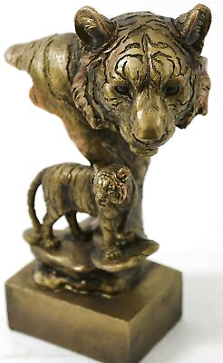 #ad Art Deco Animal Zoo Memorabilia Lion Bust Bronze Effect Sculpture Figurine Sale $44.97