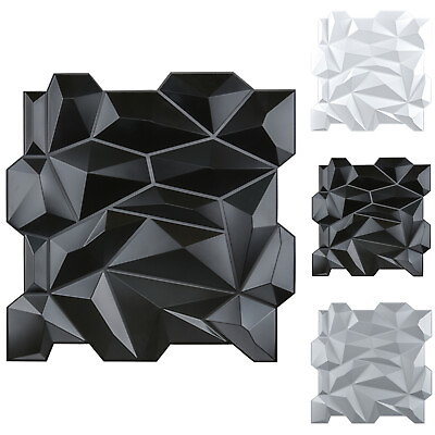 #ad Art3d PVC 3D Diamond Wall Panel Jagged Matching for Residential Interior Decor $74.99