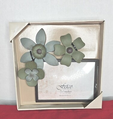 #ad Fetco Home Decor Metal Floral Picture Frame 7 x 5 in. quot;Alder Flowerquot; New $8.39