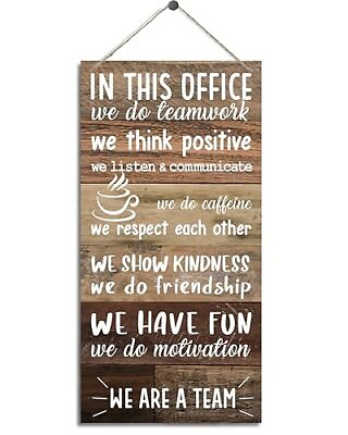 #ad Office Decor Signs Inspirational Wall Sign Decorative Wood Hanging Wood Plaqu... $16.55