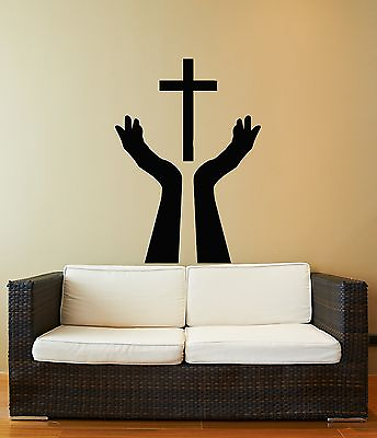 #ad Wall Stickers Vinyl Decal Religion Religious Symbol Holy Cross Praying z1840 $29.99