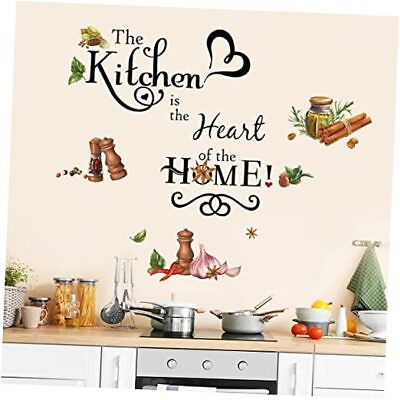 #ad Kitchen Food Wall Stickers Quotes The Kitchen is The Heart of Home Word $20.65