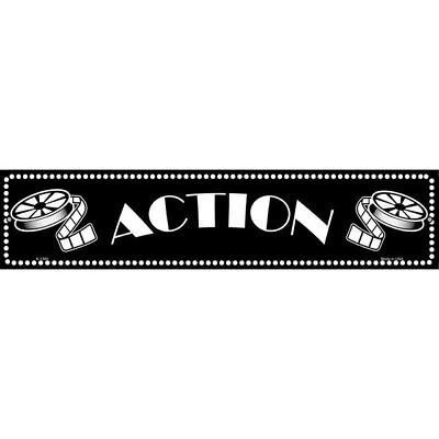 #ad Action Home Theater 24quot;x5quot; metal street sign plaque Home Door Garage Wall $32.00