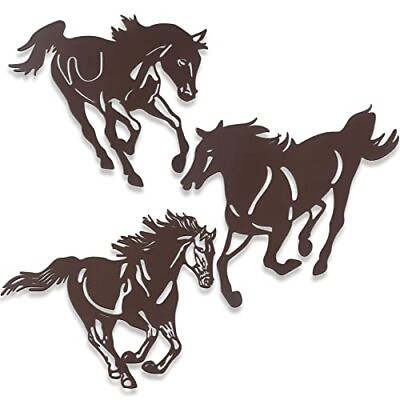 #ad Metal Horse Wall Art Decor 3 Pcs Rustic Concise Western Horse Decoration Gall... $24.92