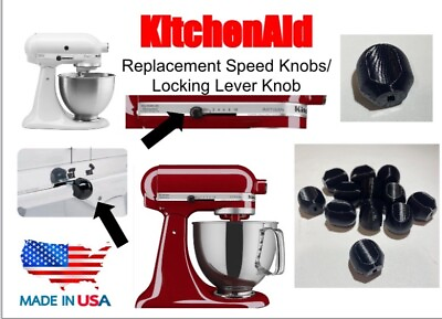 #ad TWO New Kitchen Aid Replacement Speed Lever Locking Knobs Black $6.96