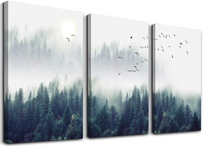 #ad #ad 3 Piece Canvas Wall Art for Living Room Wall Decorations for Bedroom Foggy Fore $24.99