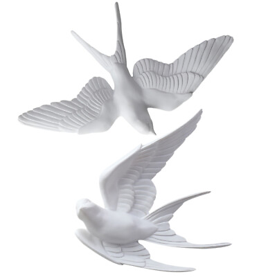 #ad 2Pcs Decorative Small Hanging Bird Resin Swallow Display Decorate $40.79