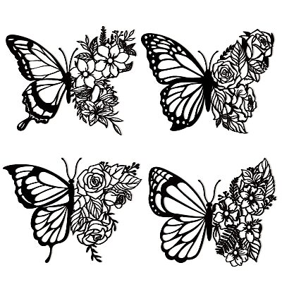 #ad #ad 4 Pcs Butterfly Metal Wall Decor Boho Butterfly Decoration Wall Art Iron Hang... $20.89