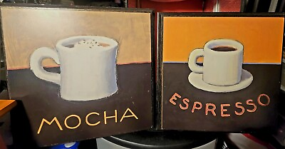 #ad Set of 2 Kitchen Decor Coffee: Espresso amp; Mocha 12 x 12 Wall Art $57.00