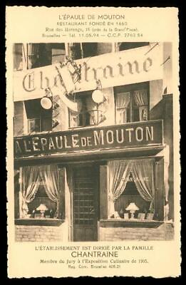 #ad Vintage Advertising Postcard Chantraine Lepaule de Mouton Restaurant Belgium $13.49