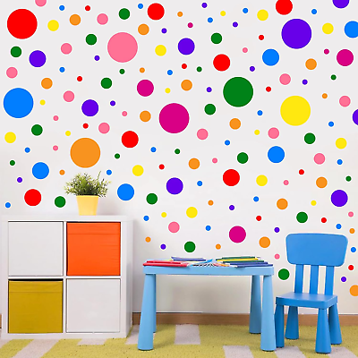 #ad 1240Pcs Polka Dot Wall Decals Colorful Boho Wall Decal Peel and Stick Kids Wall $16.95