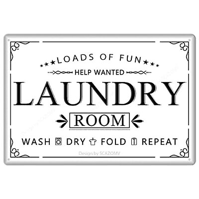 #ad #ad Laundry Signs for Home Decor Loads of Fun Laundry Room Metal Sign Wall Decora... $20.86