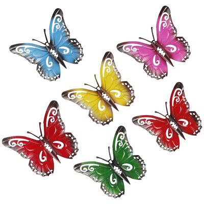 #ad 6 Pack Metal Butterfly Wall Decor for Indoor Outdoor Living Room Kitchen $14.07