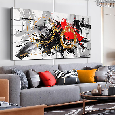 #ad Large Abstract Wall Art Black and White Canvas Wall Art Living Room Art Wall Dec $166.99