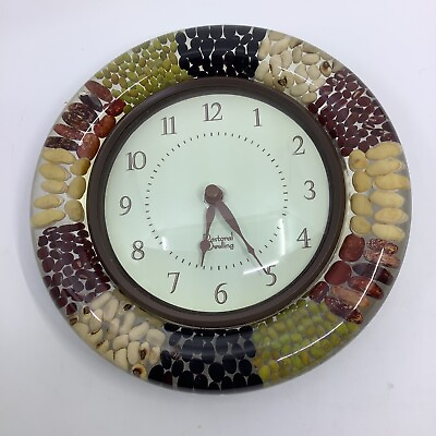 Pastorial Dwelling Vintage Acrylic Rasin Wall Kitchen Clock Beans Seeds Working. $31.00