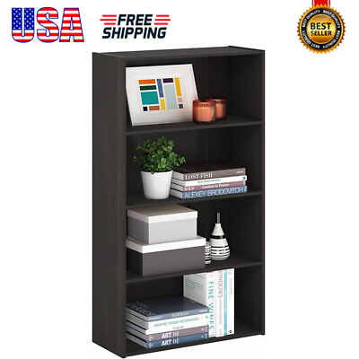 #ad 4Tier Bookcase Organizer Bookshelf Storage Shelves Home Display Rack Living Room $50.60