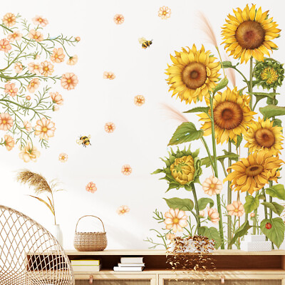 #ad DIY Sunflower Flower Removable Wall Sticker Art Mural Decal Wall Home Decor $12.99