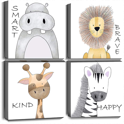 #ad Kids Wall Art Inspirational Quotes Canvas Print Safari Animals Painting Picture $53.58