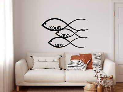 #ad Personalized Fish Metal Wall Art Metal Wall Decor Wall Sign Home Decor Art $79.90