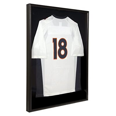 #ad Sports Jersey Wall Display Case Shadow Box 20 Inches x 30 Inches Black $87.11