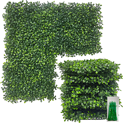 #ad Artificial Grass Backdrop Wall10quot;X 10quot; 16Pc Uv Anti Boxwood Hedge Topiary Wall $71.99