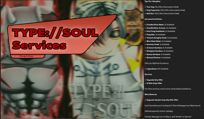 #ad ⭐CHEAP TYPE:SOUL SERVICES MYTHICAL ITEMS AND Armor⭐🌠 Message Before Purchase🌠 $10.00