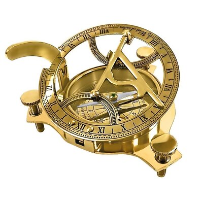 #ad 4.5quot; Sundial Compass Solid Brass Sun Dial Rustic Vintage Home Decor Gifts $24.06