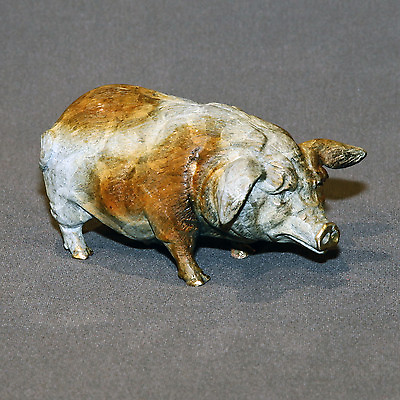 #ad Wonderful Pig Bronze Art Figurine Sculpture Statue Limited Edition Signed Number $490.00