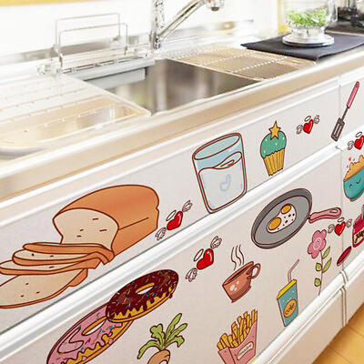 #ad Food Pattern Wall Sticker Self Adhesive Vinyl Removable Decal Kitchen Decor H $6.51