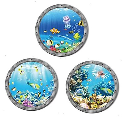 #ad #ad 3PCS Ocean Animal Wall Stickers Wall Decor Wall Decals Peel and Stick Ocean 01 $17.51