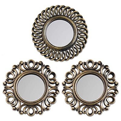 #ad #ad Wall Mirrors Pack of 3 Mirrors for Living Room Home Decor amp; Gold Vintage $23.37