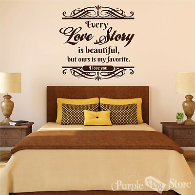 Love Story Vinyl Art Scroll Home Wall Bedroom Room Quote Decal Sticker Decor $23.99