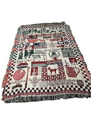 #ad Crown Crafts Kitchen Theme Home Sweet Home Lap Blanket Tapestry 54X43.5” $25.00