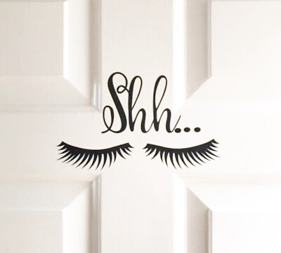 #ad Baby Girl Nursery Room Door Black Lashes Wall Decal Sticker Free Shipping Sale $6.99