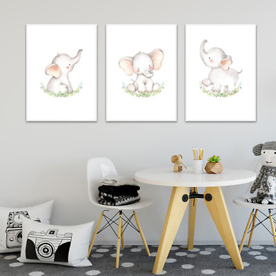 #ad Woodland Animal Wall Art Canvas Poster Nursery Print Picture Baby Room Decor $10.79