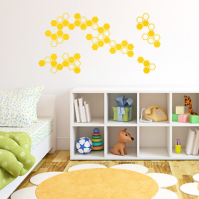 #ad Vinyl Wall Art Decal Honeycomb Hexagon Pattern 25.5quot; x 40quot; Modern Decor $17.99