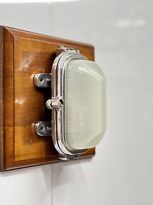 #ad Beautiful Home Ceiling Art Deco Old Aluminum Bulkhead Wall Lamp with White Globe $156.00