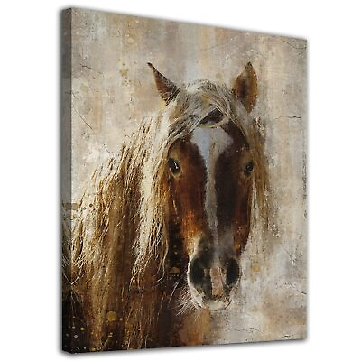 #ad Horse Canvas Wall Art Animal Wildlife Wall Decor Farmhouse Canvas Picture Bro... $27.70