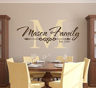 #ad Custom Family Name Wall Decal Est. Year Living Room Decor Wall Decal Vinyl Stick $19.95