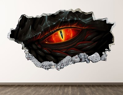 #ad Dragon Eye Wall Decal Art Decor 3D Smashed Fantasy Art Sticker Poster BL1514 $39.95