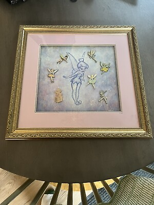 #ad Disney TINKERBELL THROUGH THE YEARS FRAMED COLLECTIBLE ART LTD EDITION 2500 COA $225.00