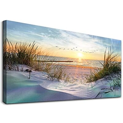 #ad Canvas Wall Art For Living Room Large Size Wall Art Decor For Bedroom Blue Oc... $69.32
