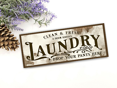 #ad Rustic Handmade Laundry Room Farmhouse Sign Home Decor 8x3quot; on MDF Board e $12.50
