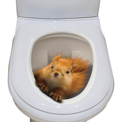 #ad Wall Stickers 3D Squirrel Toilet Lid Stickers Realistic Wall Stickers $7.21