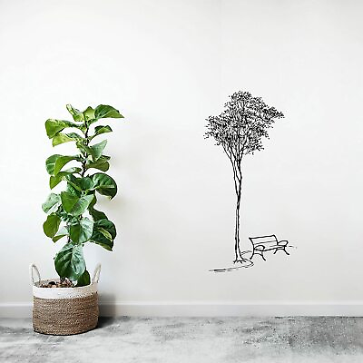 #ad Park Bench Tree Trees Plants Nature Wall Art Stickers for Kids Home Room Decals $12.50
