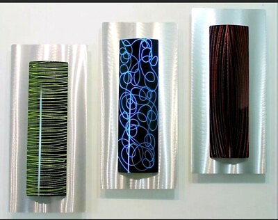 Abstract Metal Wall Art 3D Etched Hanging Sculpture Multi Color Home Decor $349.00